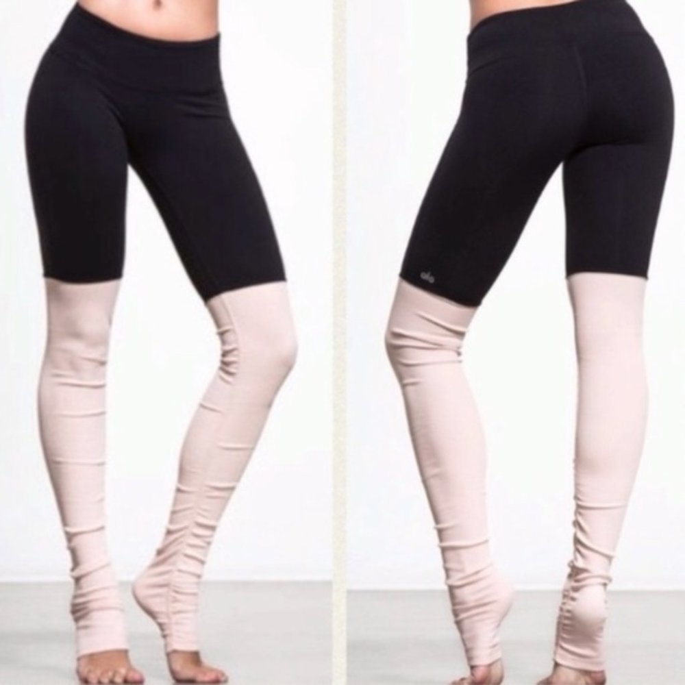 Alo Yoga Goddess Leggings Ribbed Nectar Black S